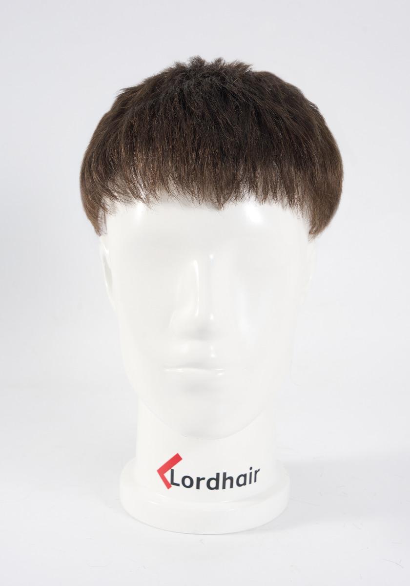 Men's Hair System with Short Messy Hairstyle