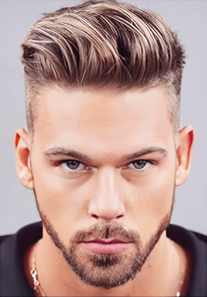 Highlighted Slicked Back Hairstyle