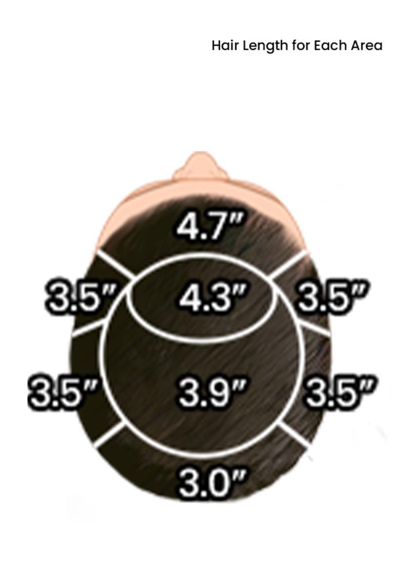 Hair length for each area