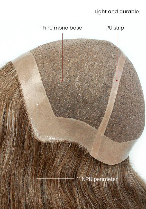Fine Mono Base with PU Perimeter Wig