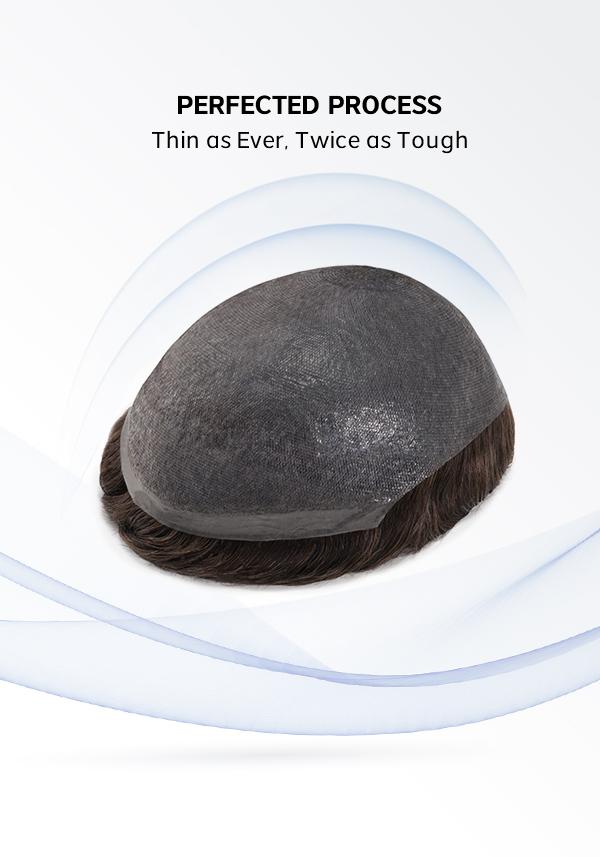 SuperSkin-V | 0.06mm Super Thin Skin V-looped Stock Mens Hair Pieces - Best for new users