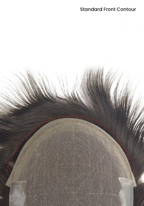  French lace front with poly side and back stock hairpiece