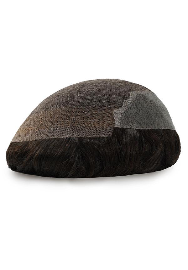Remy Hair French Lace Front and Top Skin Hairpiece