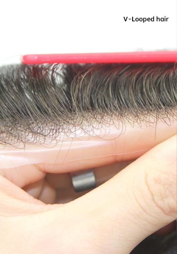 Super Thin Skin Base V-looped Hair Replacement System