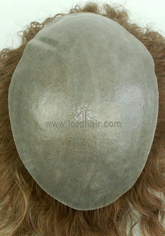 YJ708: Full Polyurethane Base with Human Hair Men's Toupee