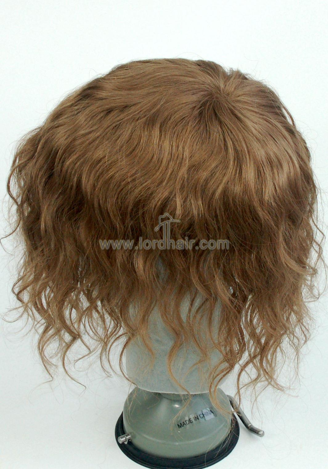 YJ708: Full Polyurethane Base with Human Hair Men's Toupee