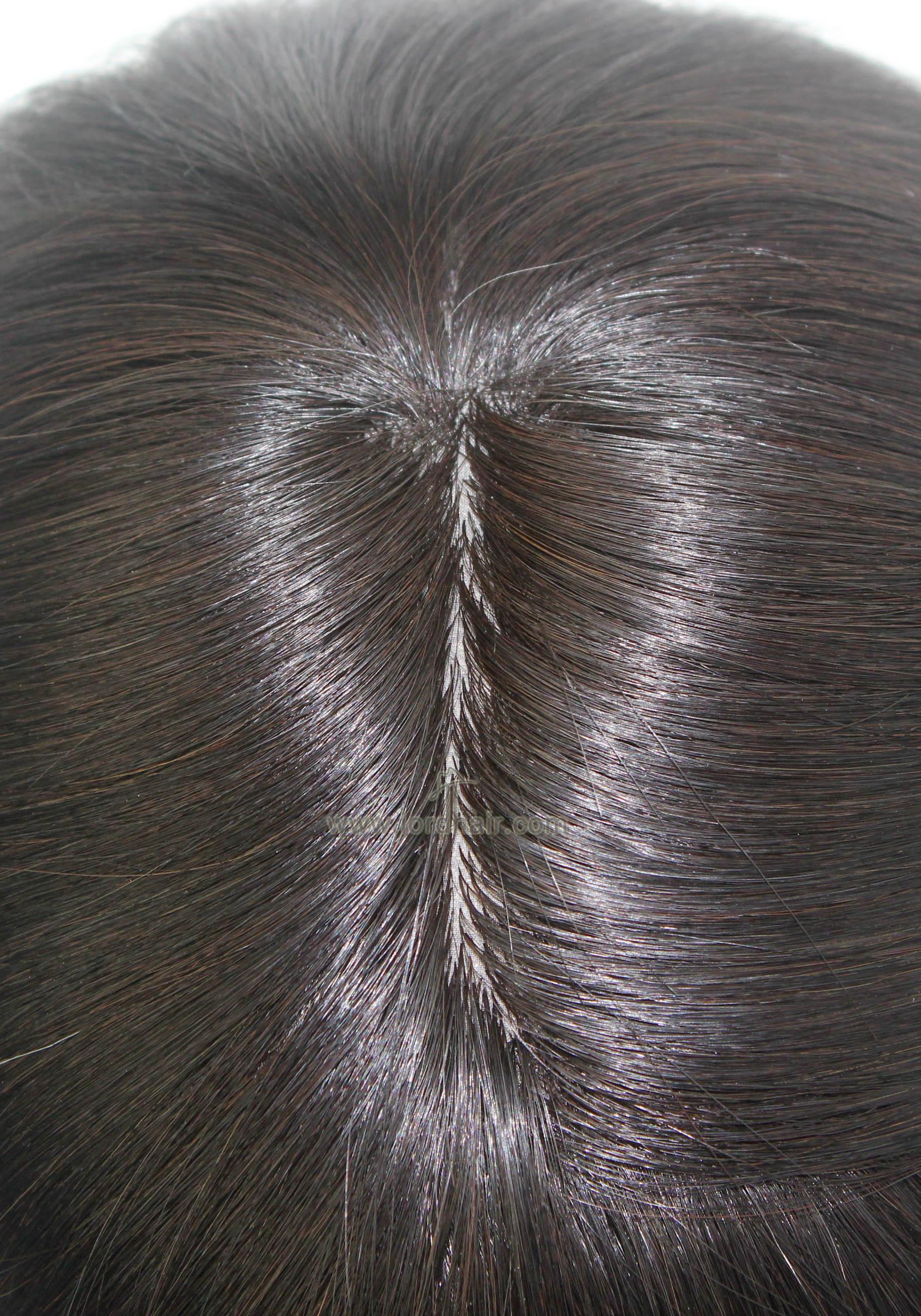 YJ714: Silk Top with Thin Skin Perimeter and Lace Front Hair Replacement