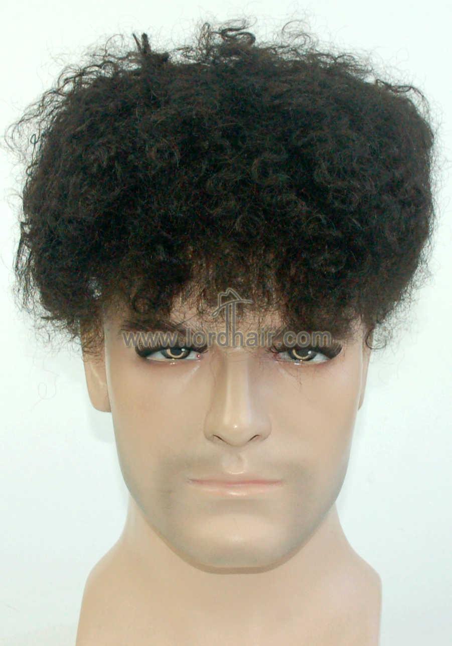 YJ760: Full Lace Base with Stitching Line Indian Human Hair Men's Toupee