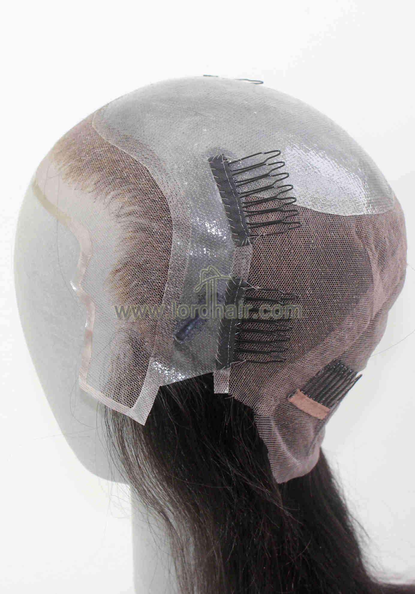 YJ914: Best Indian Human Hair French Lace with Thin Skin Hair System