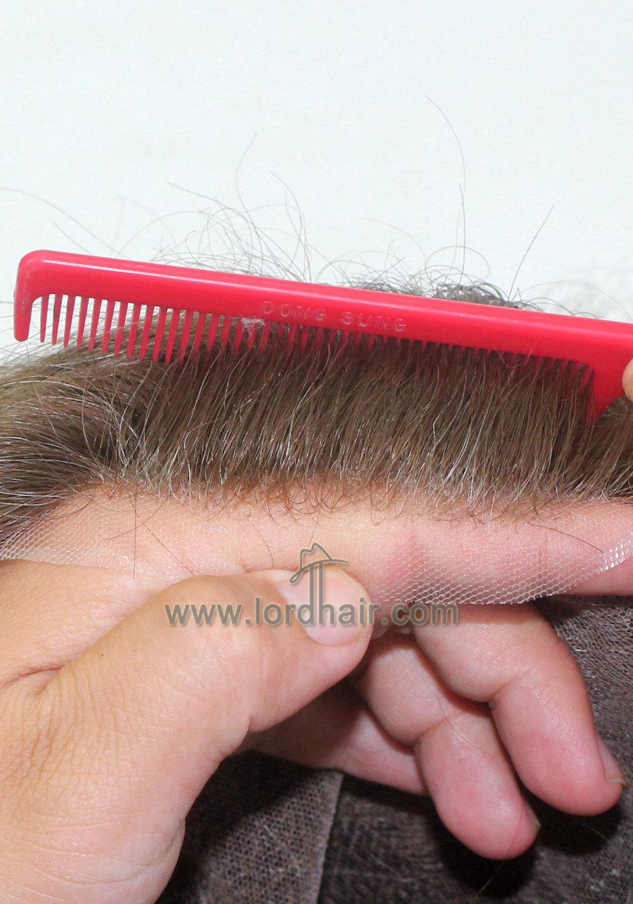 YJ938: Invisible Full French Lace Base Human Hair Replacement System