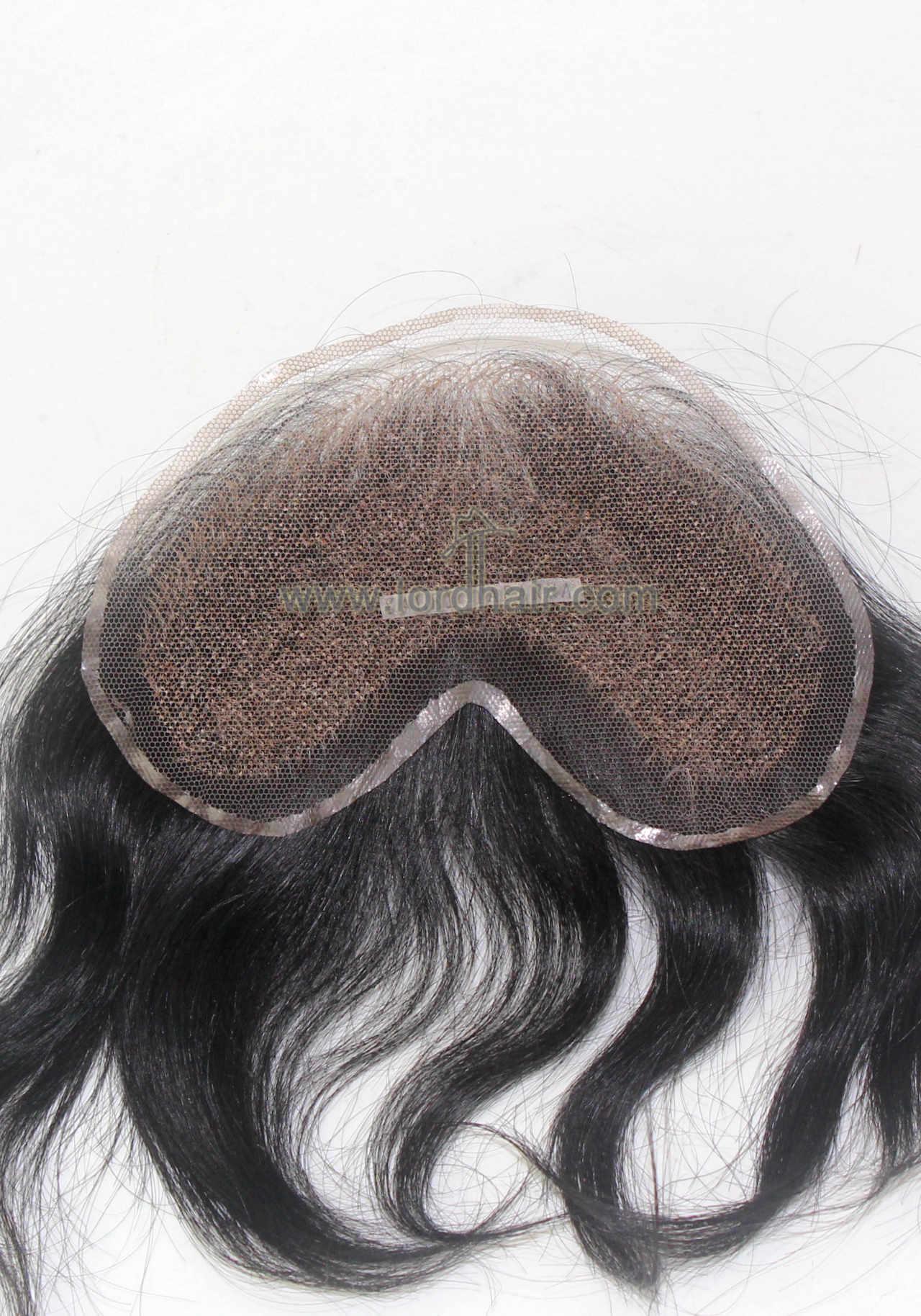 YJ953: Unique French Lace Base Indian Human Hair Toupee for Men
