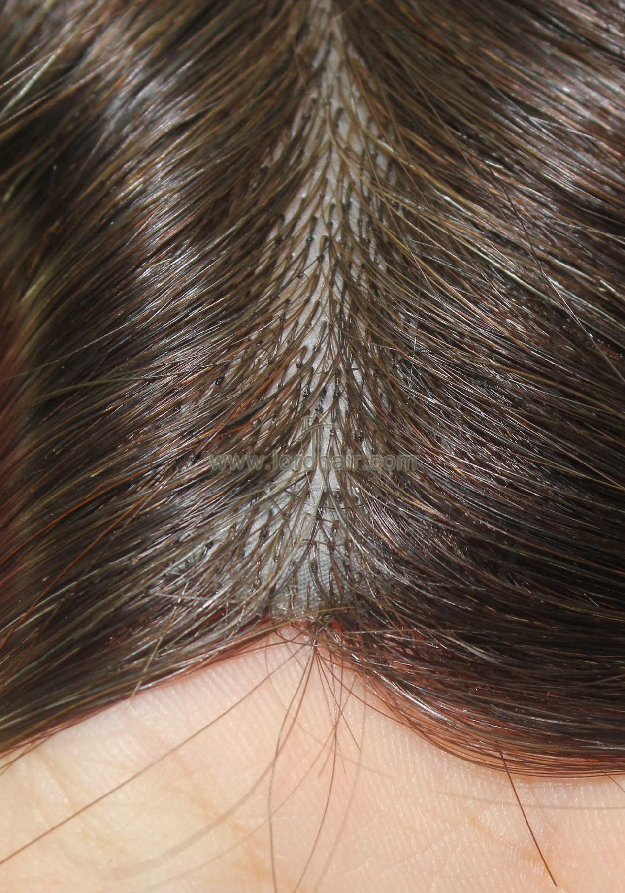 YJ979: Thick Skin Base with Ribbon Edge Indian Human Hair Toupee