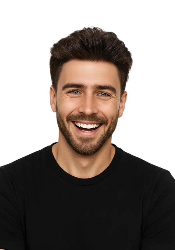 LD005 | Pre-Cut Thin Skin Hairpiece for Men with Swept-Back Hairstyle
