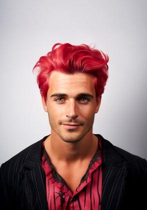 Candy Apple Red Halloween Hairpiece for Men