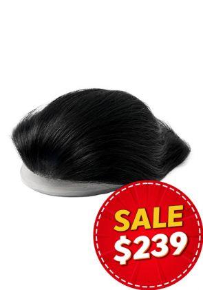 Brushback Hairstyle Full Korean Lace Base Men‘s Hairpiece
