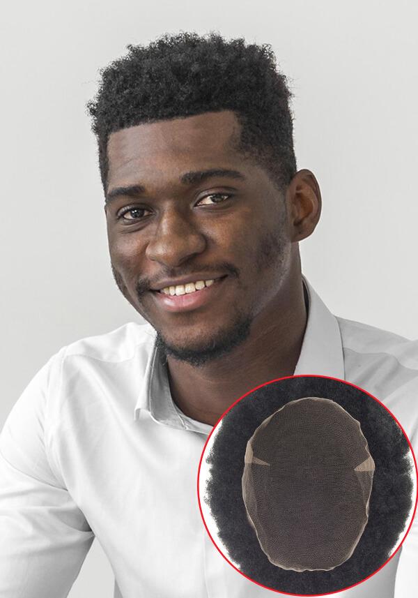 Champion Afro | African American Male Wigs with Breathable Full French Lace