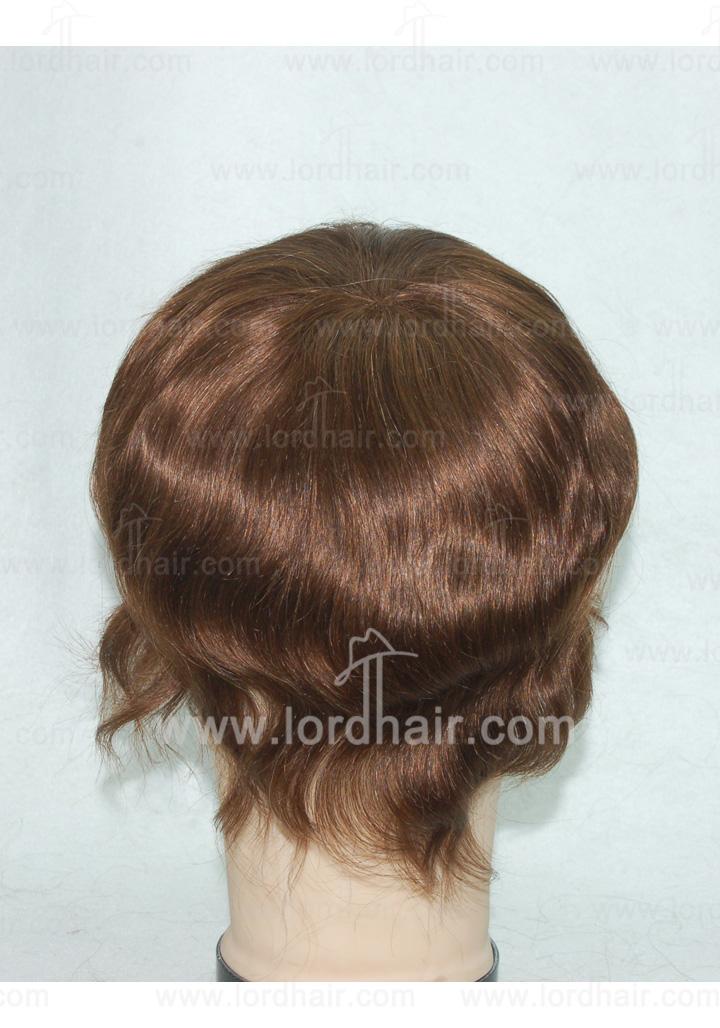 JQ354: Fine welded mono center with 1" thin skin all around hair replacement system