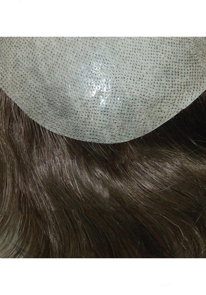 JQ359: All skin with gauze base, hair replacement system, men's toupee
