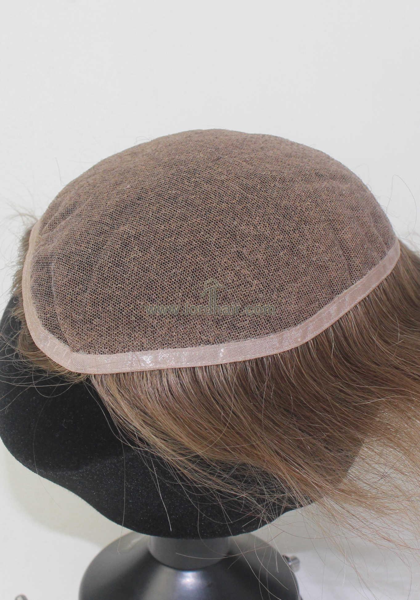 YJ1025: French lace with Ribbon Edge Indian Human Hair System