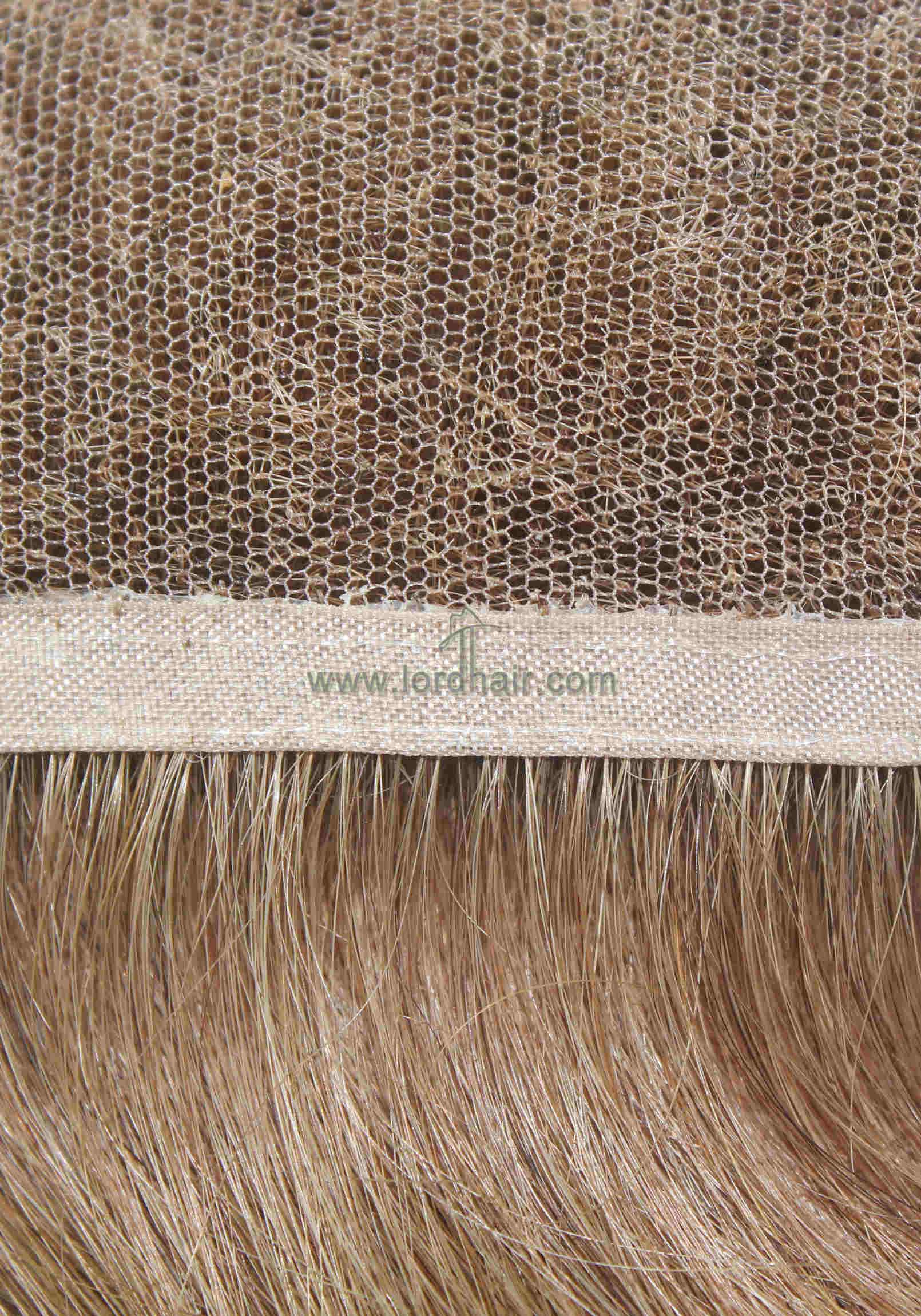 YJ1025: French lace with Ribbon Edge Indian Human Hair System