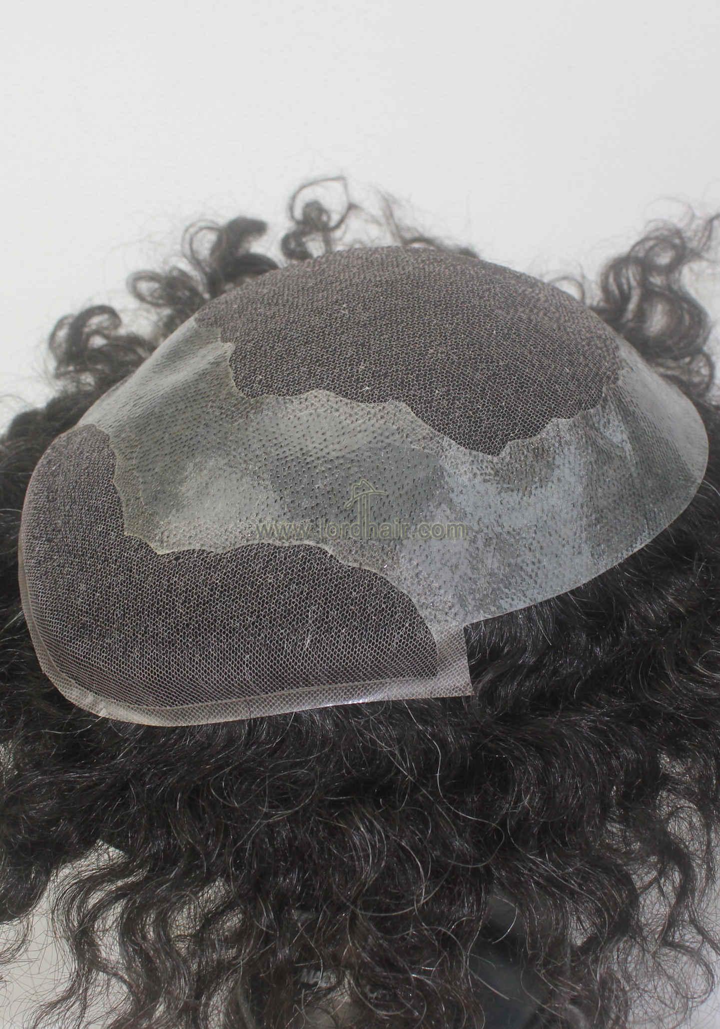 YJ1107: French Lace with Thin Skin Base Indian Human Hair Toupee