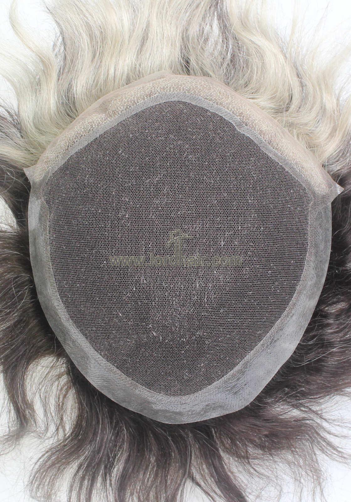 YJ849: French Lace with Thin Skin Perimeter Lace Front Human Hair Toupee