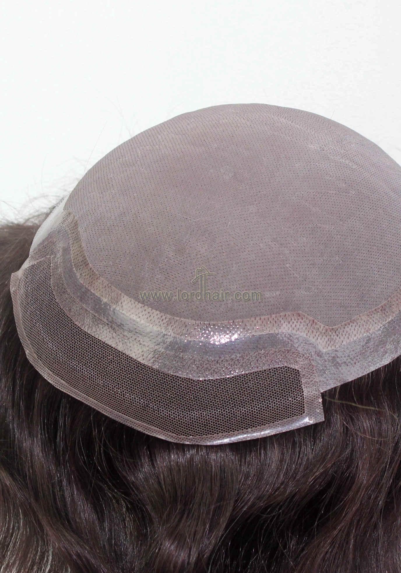 YJ874: Super Fine Mono Thin Skin Perimeter Lace Front Hair Replacement