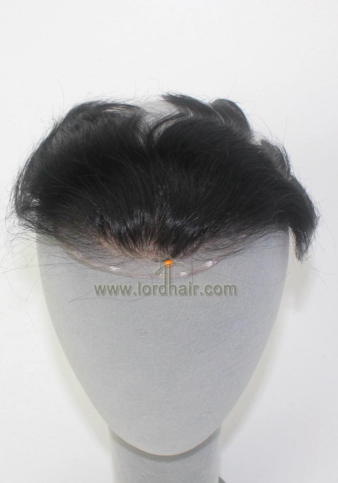 YJ953: Unique French Lace Base Indian Human Hair Toupee for Men