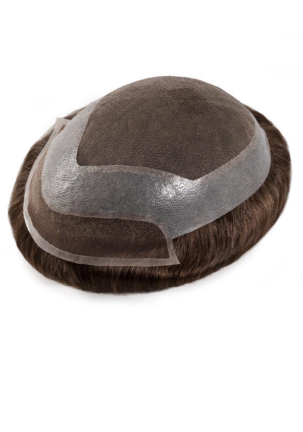 Neo Silver | Gray Hair Full French Lace and Skin Base Men's Hair System