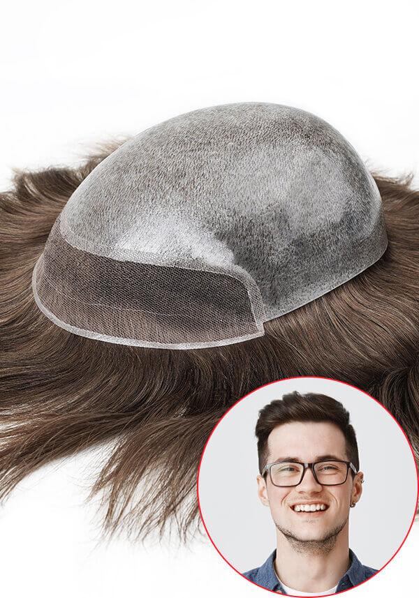 Custom Men’s Injected Thin Skin Hair System with French Lace Front