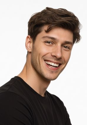 LD0075 | Pre-Cut Hairpiece with a Wavy Side Part Hairstyle