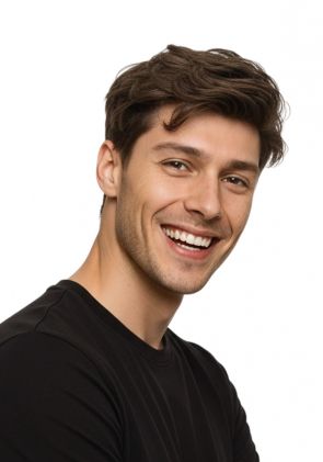 LD0075 | Pre-Cut Hairpiece with a Wavy Side Part Hairstyle