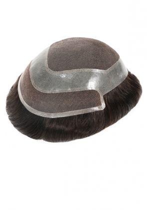 Neo-SF Silver | Gray Hair French Lace and Skin base Hair System with Standard Front Shape