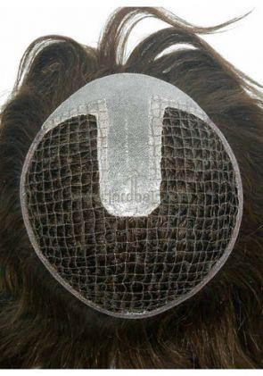 JQ1264: Integration base, Polyester line net base with poly front and front hair replacement system1