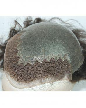 Super thin skin base with French lace front, Hair replacement system, men's toupee