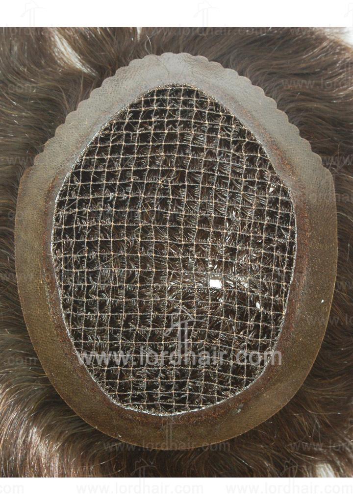 Polyester Net with Skin Perimeter Human Hair Integration Hair Replacement System