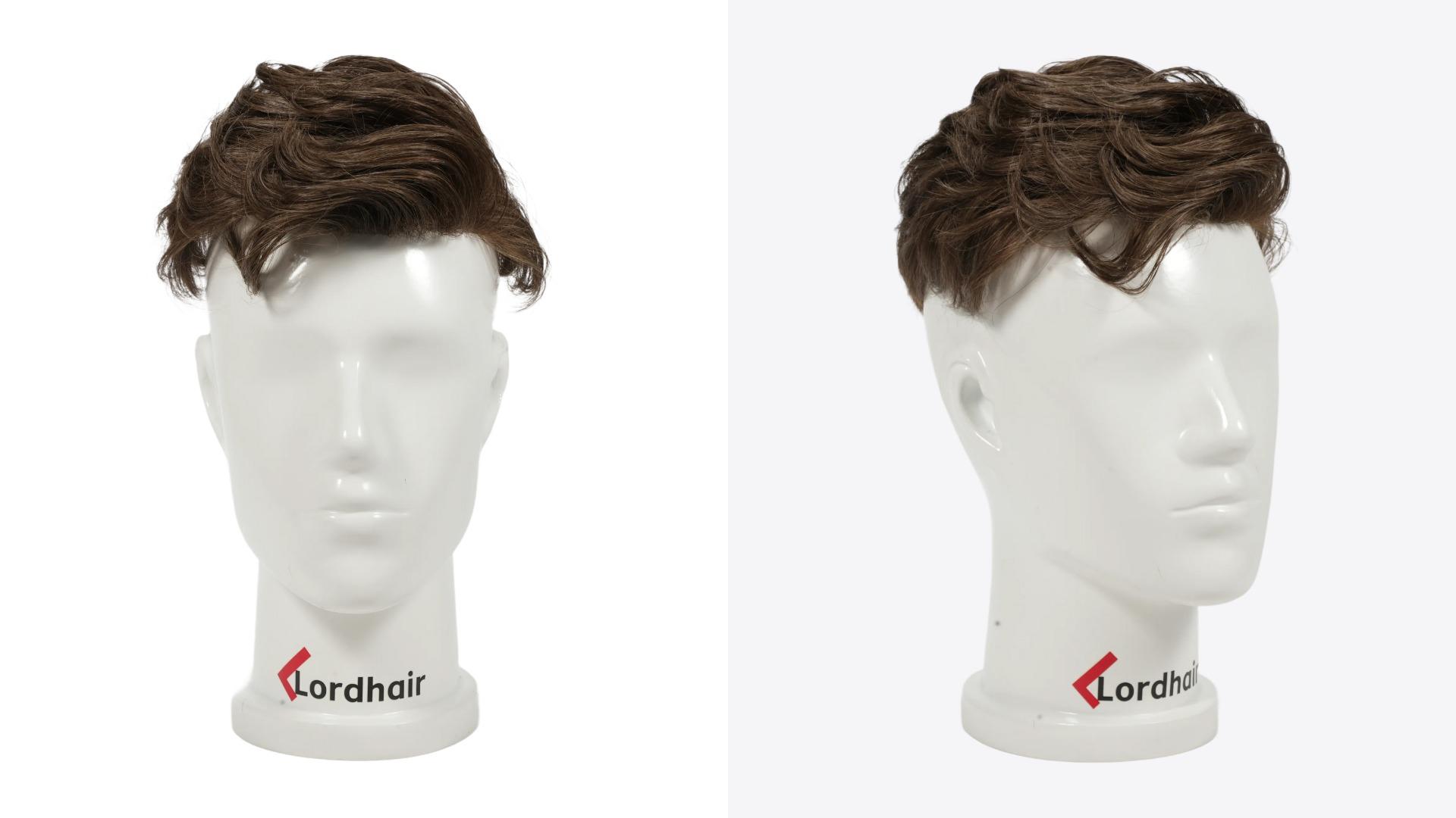 LD0075 | Pre-Cut Hairpiece with a Wavy Side Part Hairstyle