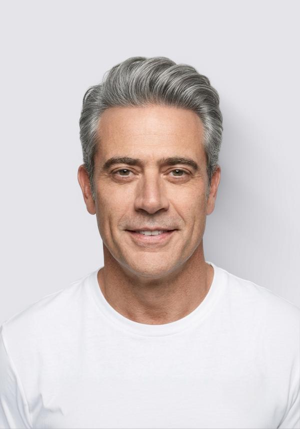 New Infinity Silver | Gray Hair French Lace Top with Thin Skin Perimeter Men's Hairpiece