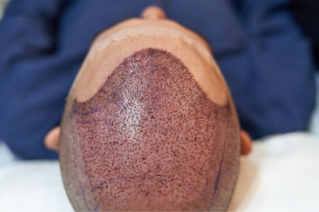 man having hair transplant