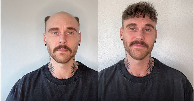 Lordhair hair system before and after