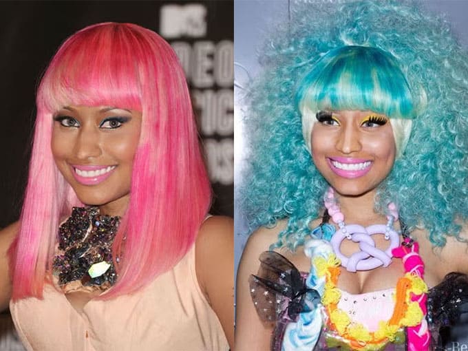Nicki Minaj with wigs