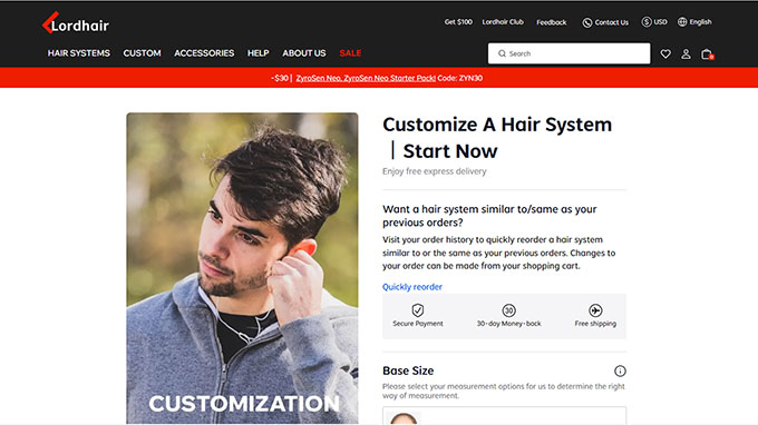 customize a Lordhair hair system