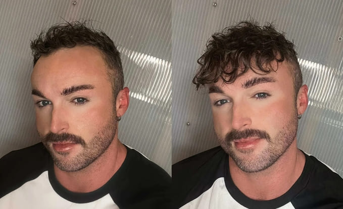 frontal hair piece before and after