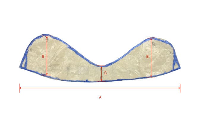 frontal hair piece measurement template