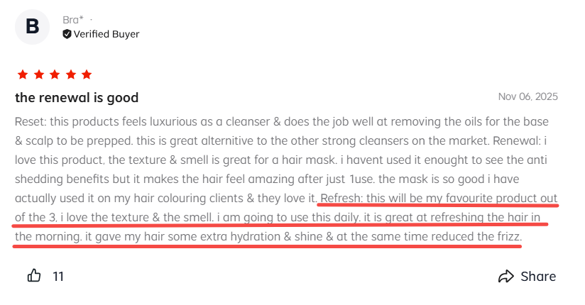 user review on refresh Bra