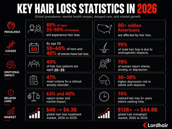 Hair loss key statistics 2026