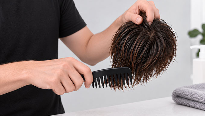 brush wet hair