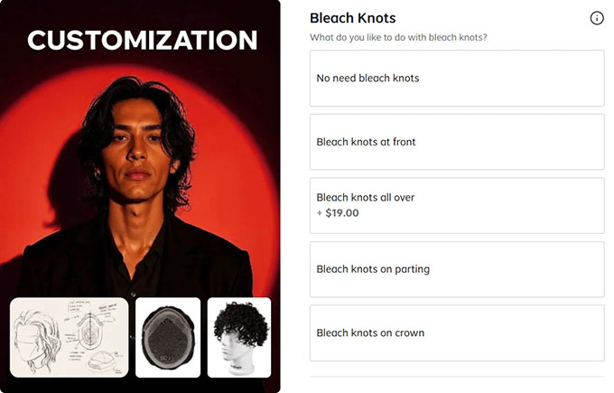 custom bleached knots