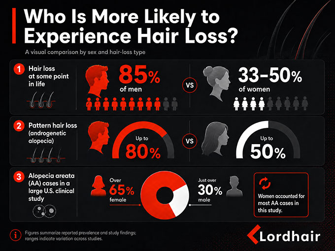 hair loss comparison by gender