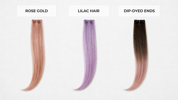 rose gold lilac dip dyed ends